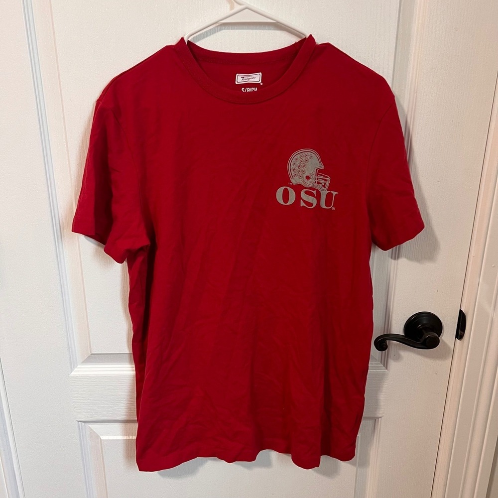 Tailgate Ohio State Buckeyes Scarlet and Gray Graphic T-Shirt Mens Small Red